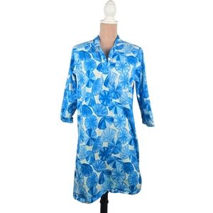 Holly Shae Design Arden Shift Dress Azule Umbrella Street Size S/M (6-10)